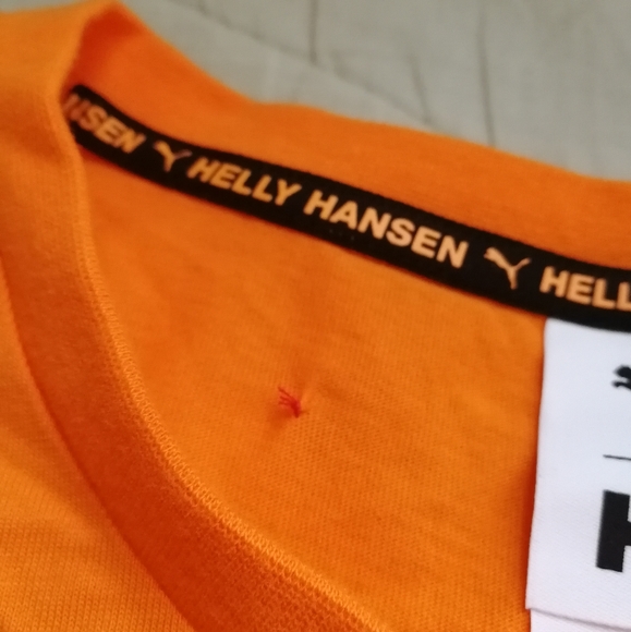 PUMA X HELLY HANSEN Orange Popsicle back graphic tee 100% Cotton Medium NWT - Picture 12 of 14